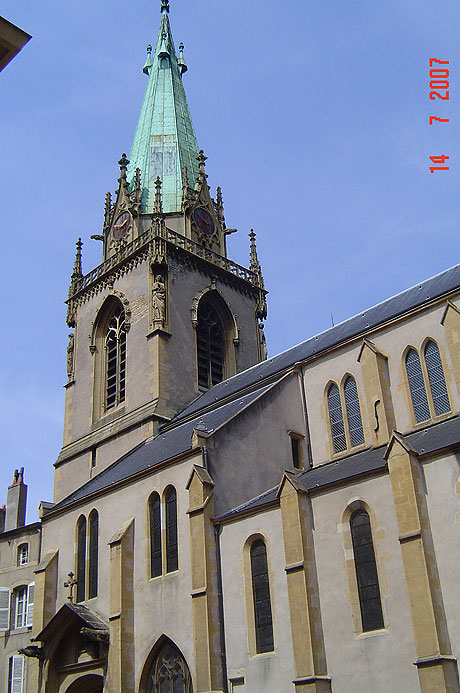 Church bell tower in metz photo