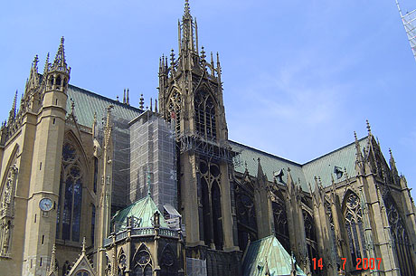 Panorama over saint etienne gothic cathedral photo