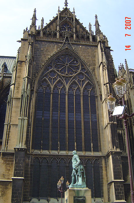 Statue in front of st etienne cathedral photo